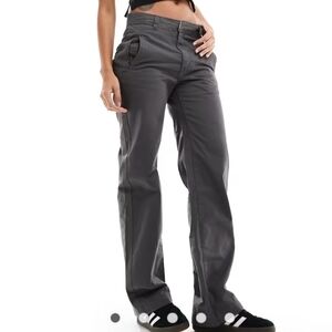 Cotton On Bailey Pant Slate Gray Straight Leg Chino Trousers Size 4 US